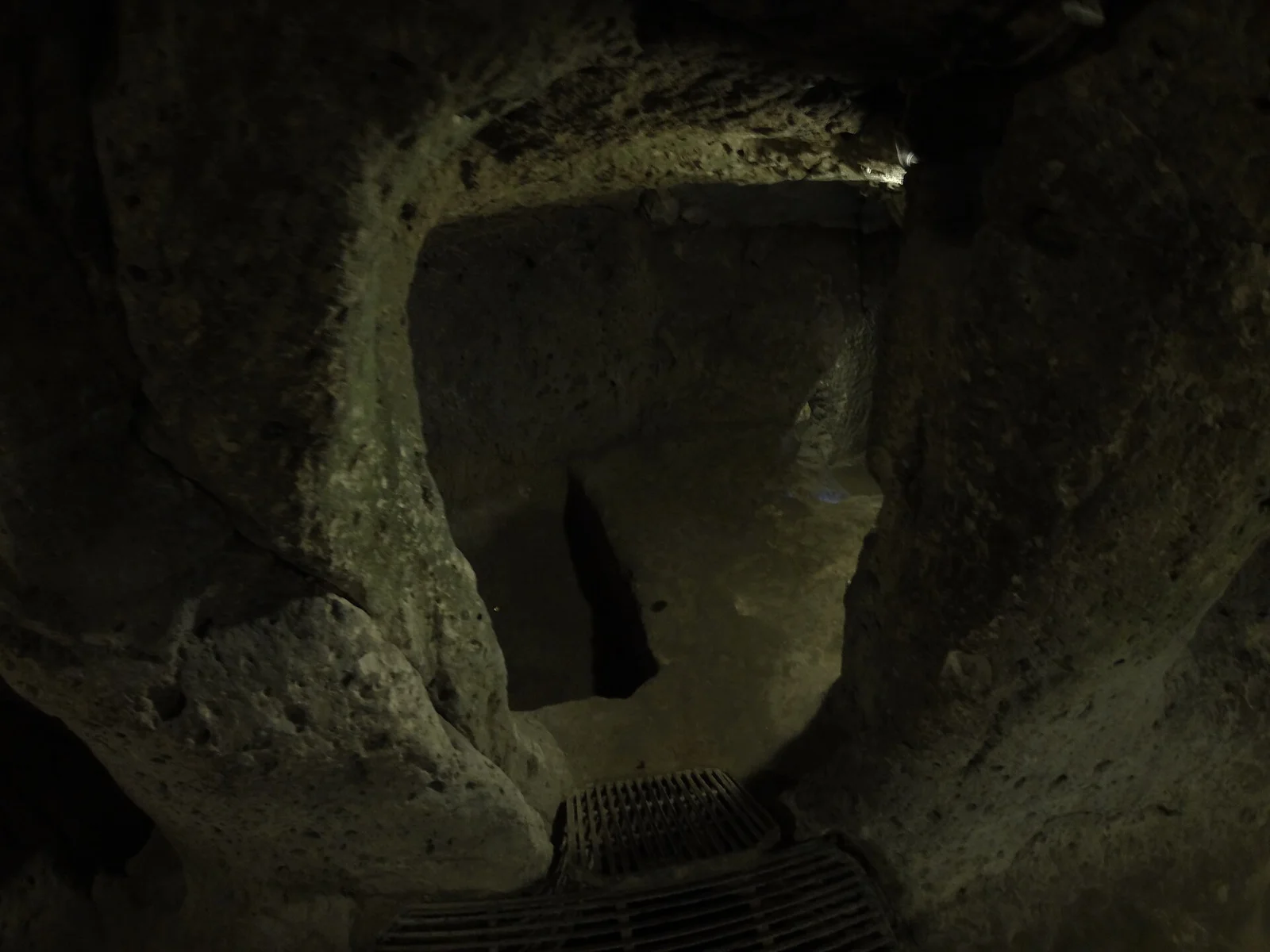 Carved room and openings inside Derinkuyu, showing the rock-cut tradition