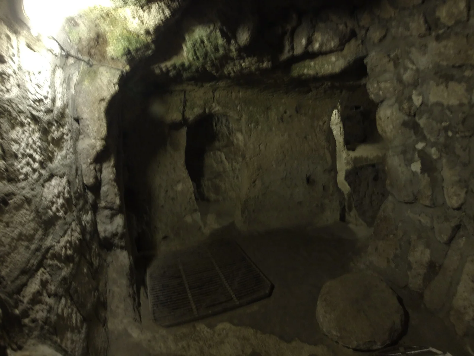A chamber and rock-cut openings within Derinkuyu