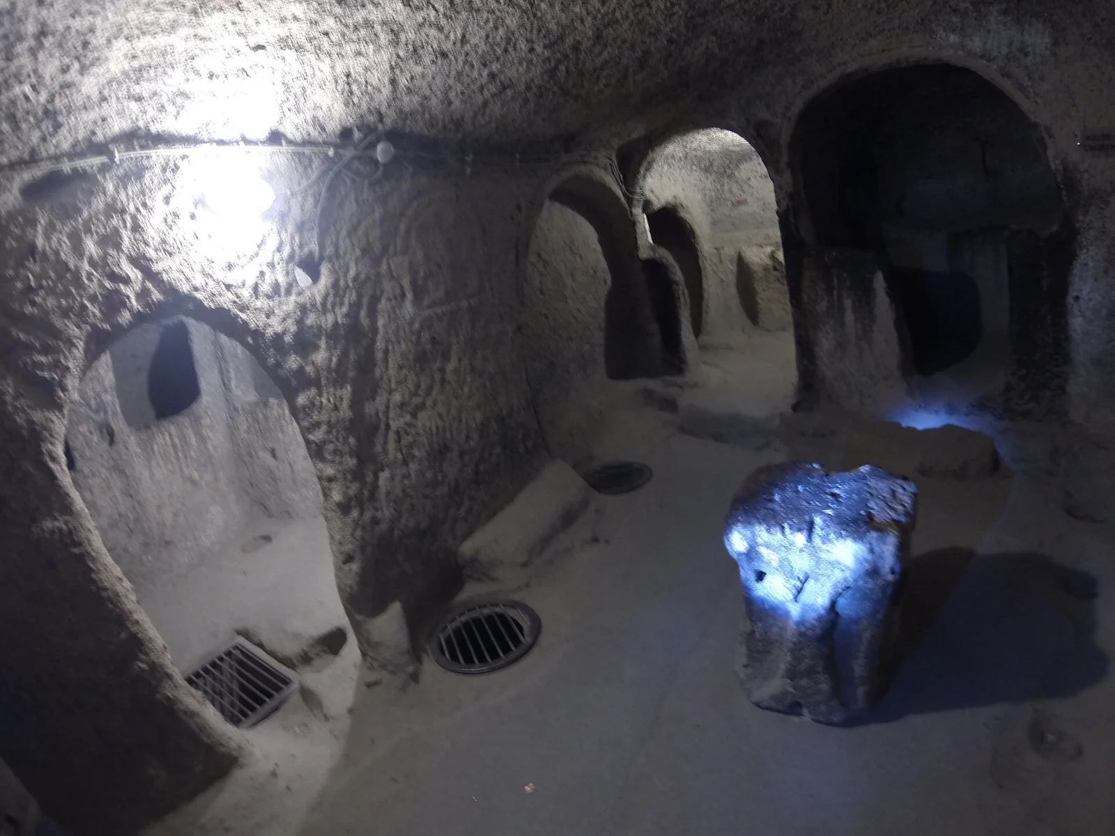 Carved rooms and openings within Kaymakli, not an identified inter-city tunnel