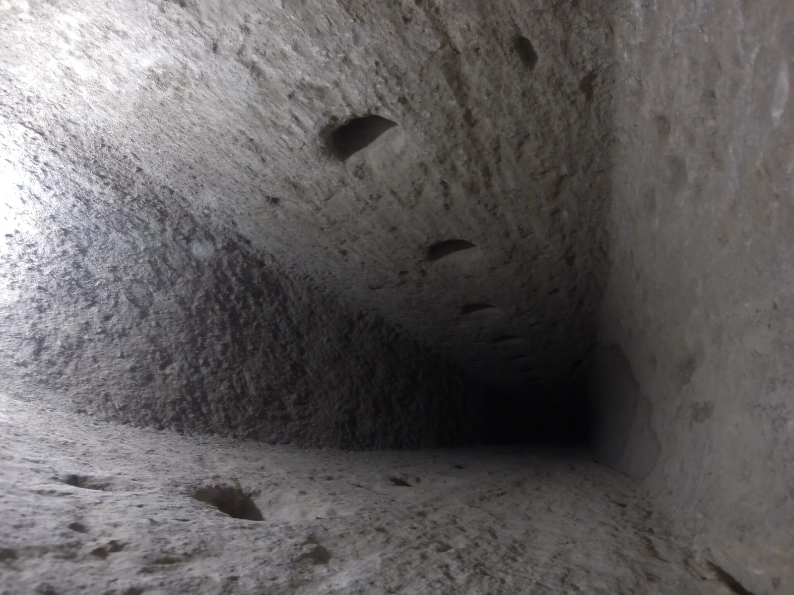 Looking upward within a shaft at Kaymakli Underground City